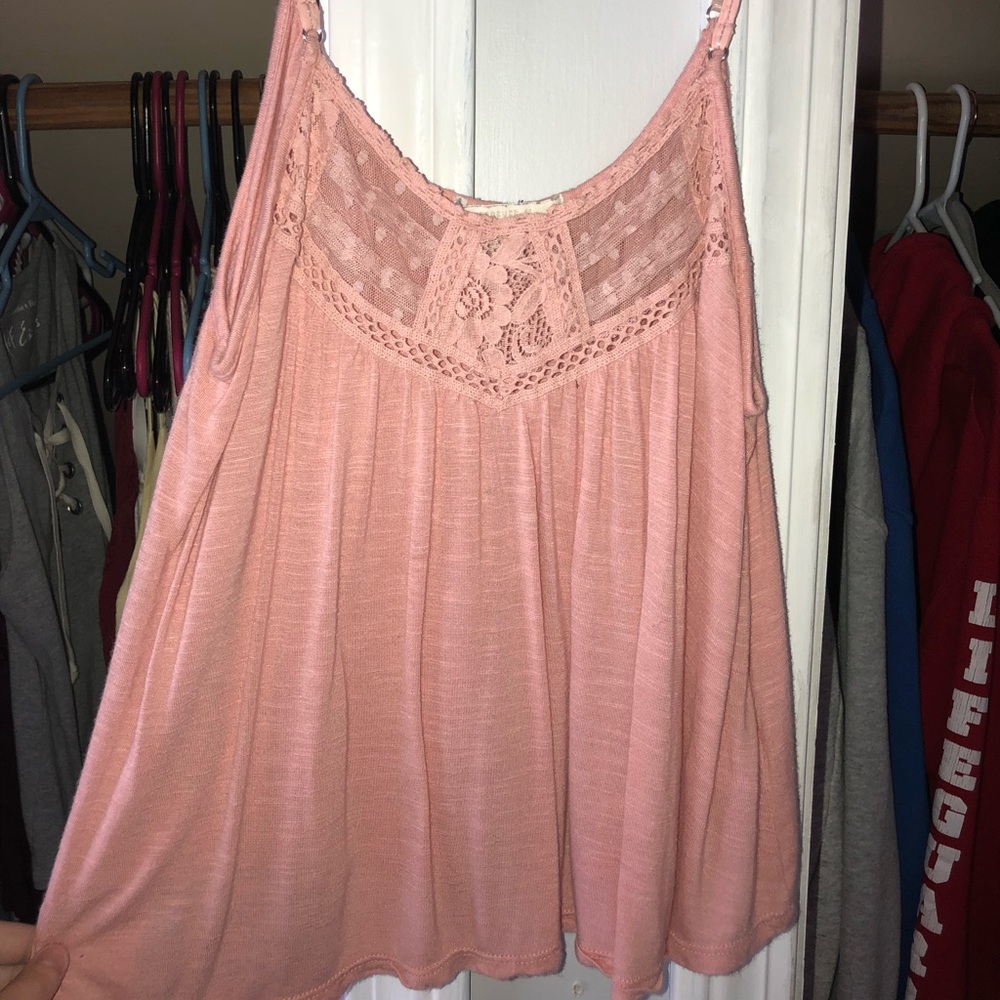 Forever 21 pink lacey tank top